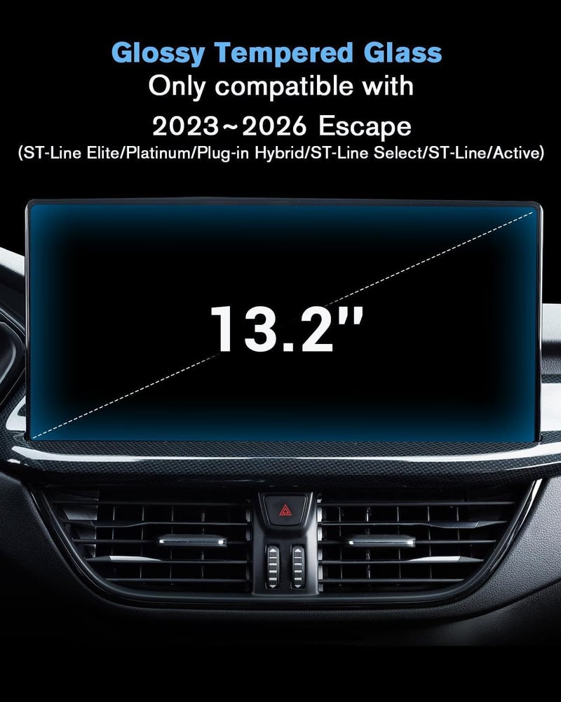 WEIPIN For Glossy Tempered Glass 2023 2024 2025 2026 Ford Escape 13.2 Inch Touchscreen Screen Protector - Escape (ST-Line Elite/Platinum/Plug-in Hybrid/ST-Line Select/ST-Line/Active) Accessories - Image 2